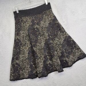 CAbi Skirt Womens S‎ Green Floral Lace Lined Whimsigoth Fairy Grunge Steampunk